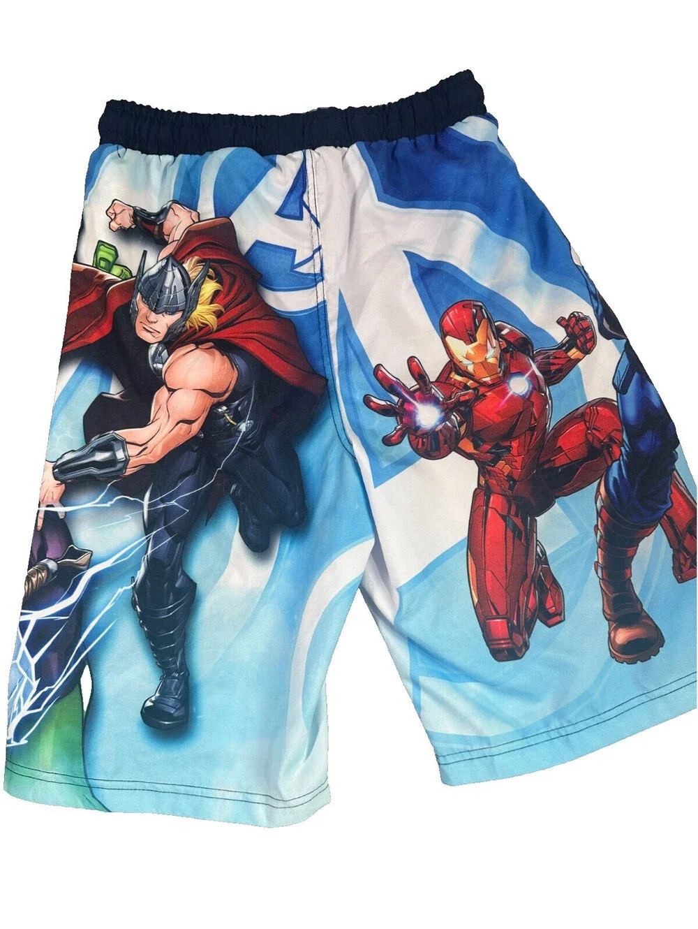 Marvel Avengers Swim Shorts Elastic Waist Drawstrings Youth 14/16